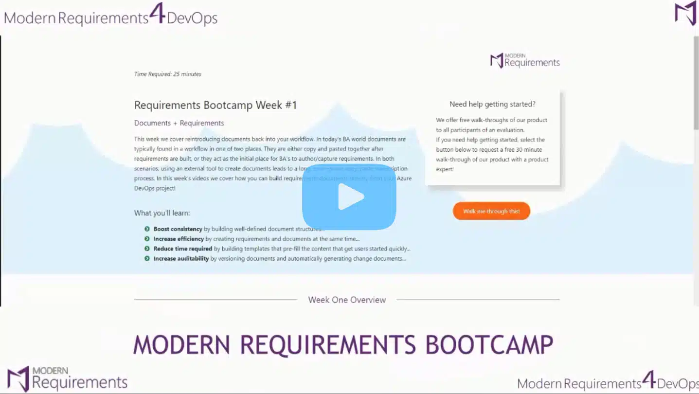 Bootcamp „Moderne Anforderungen“ – Woche 1