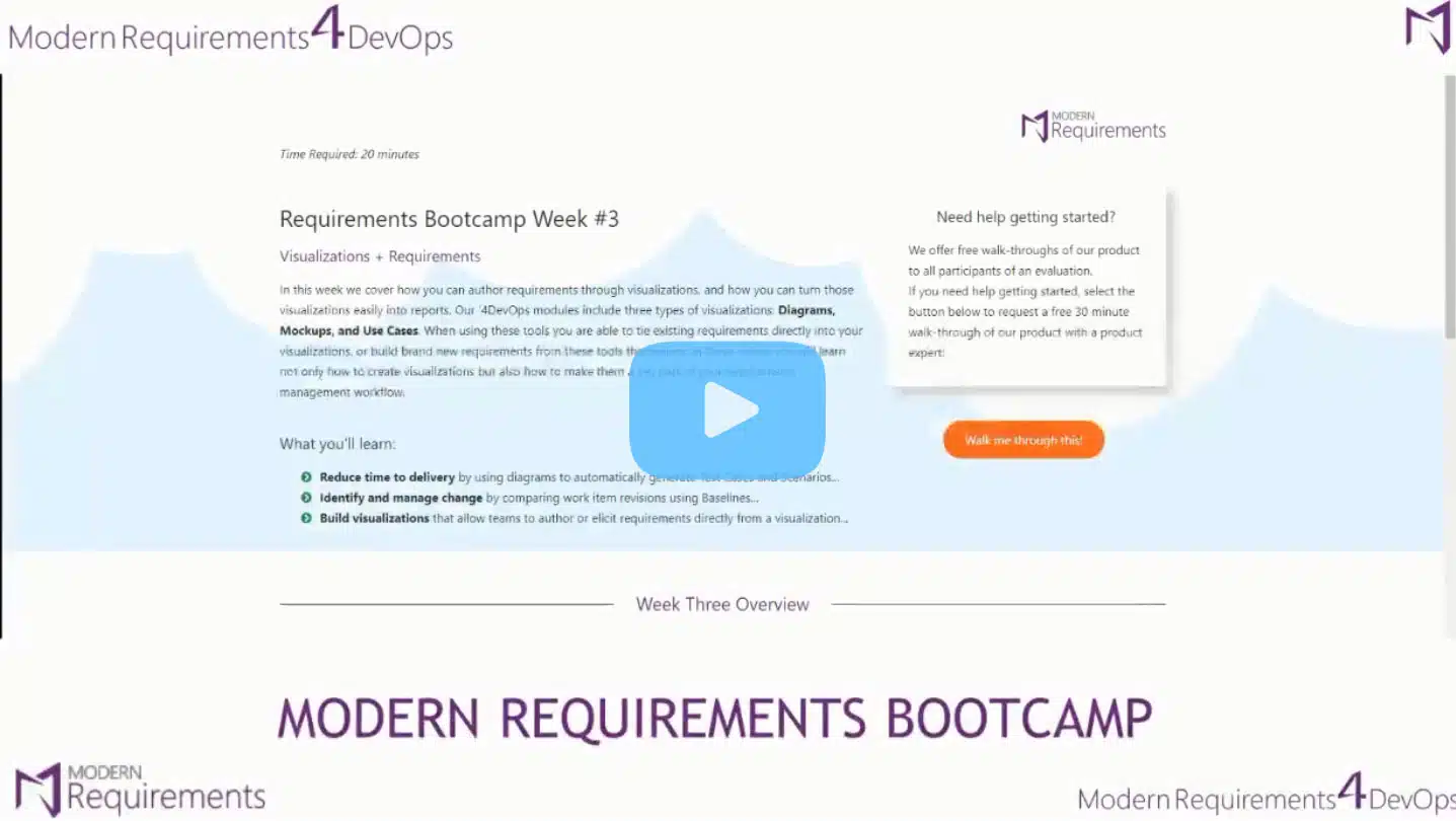Modern Requirements Bootcamp Week Three