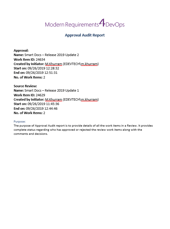 Approval Audit 1