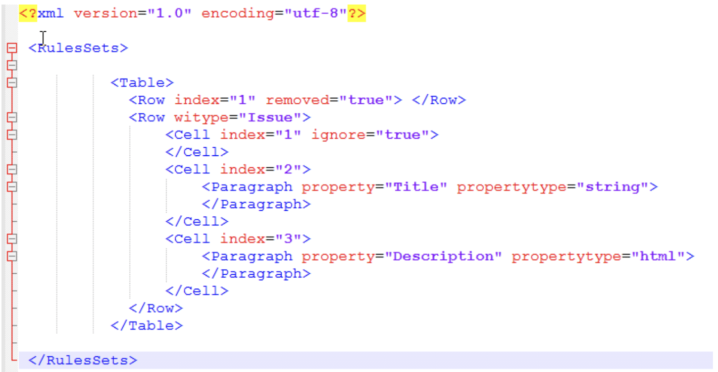 EXAMPLE OF MAPPING CONFIGURATION IN XML FILE