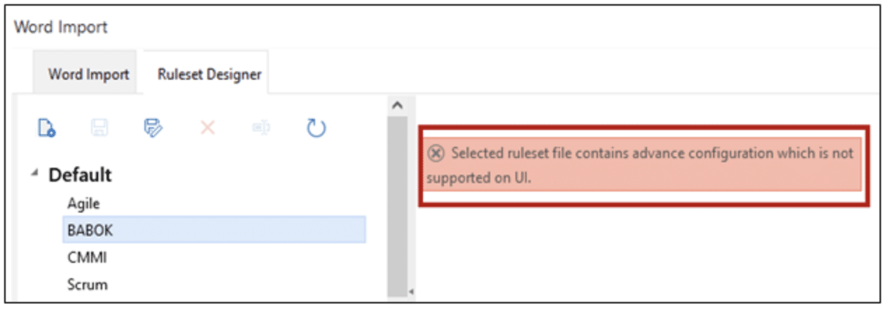 Notification Message in Word Import UI