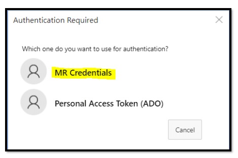 Screenshot showing how to authenticate account in Modern Requirements Review Management tool for a registered user