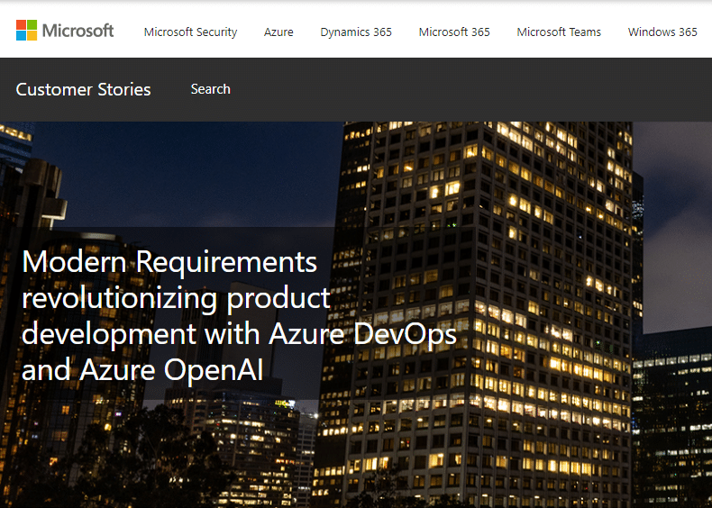 Microsoft Featuring Modern Requirements