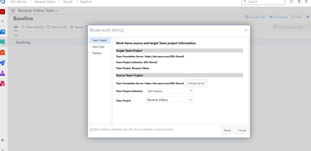 Modern Requirements requirements reuse UI.