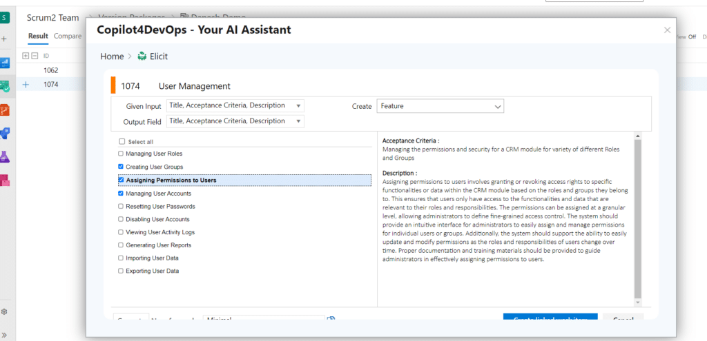 User interface of Copilot4DevOps, powered by ChatGPT. as displayed on a web browser.